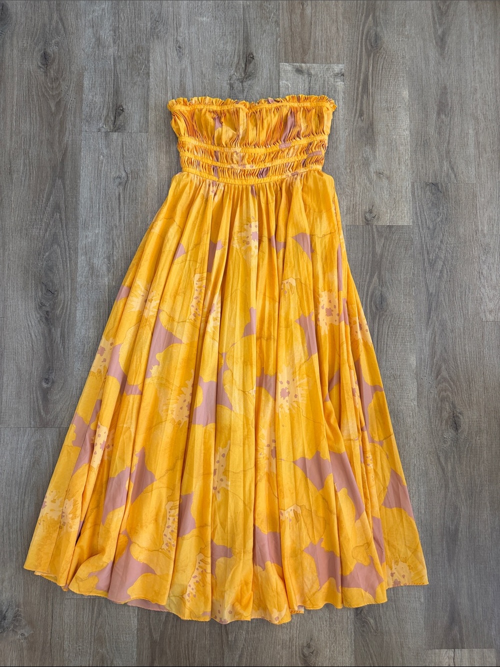 Slate & Willow Strapless Pleated Maxi Dress - Picture 8 of 16